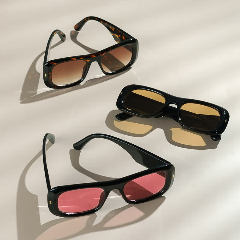 Arrow Decor Square Frame Thick Sunglasses