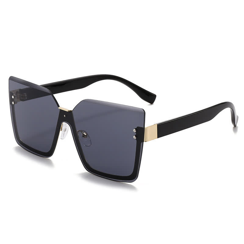 Unisex Square Rimless Oversized Sunglasses
