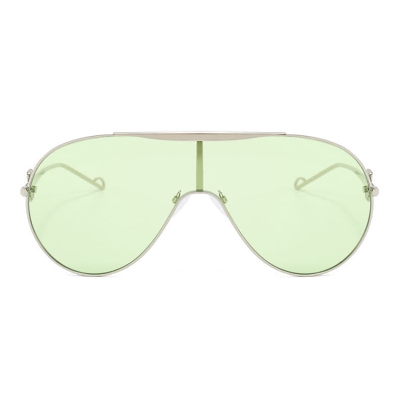 Oversized One-piece Aviator Sunglasses