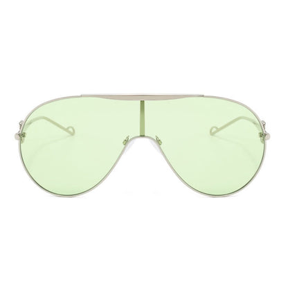 Oversized One-piece Aviator Sunglasses
