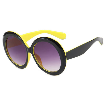 Round Frame Hipster Oversized Sunglasses