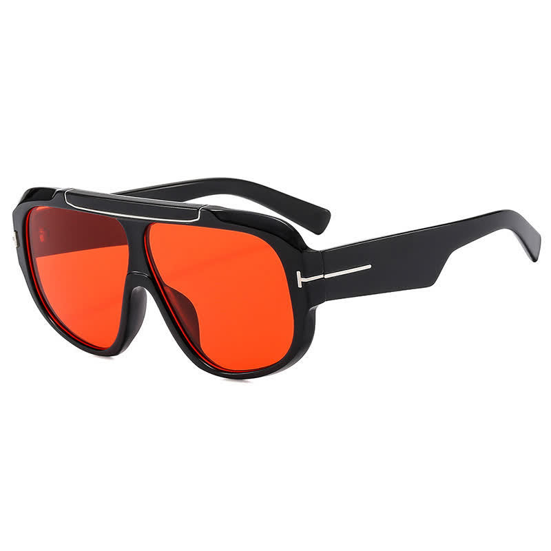 'T' Design Oversized Aviator Sunglasses