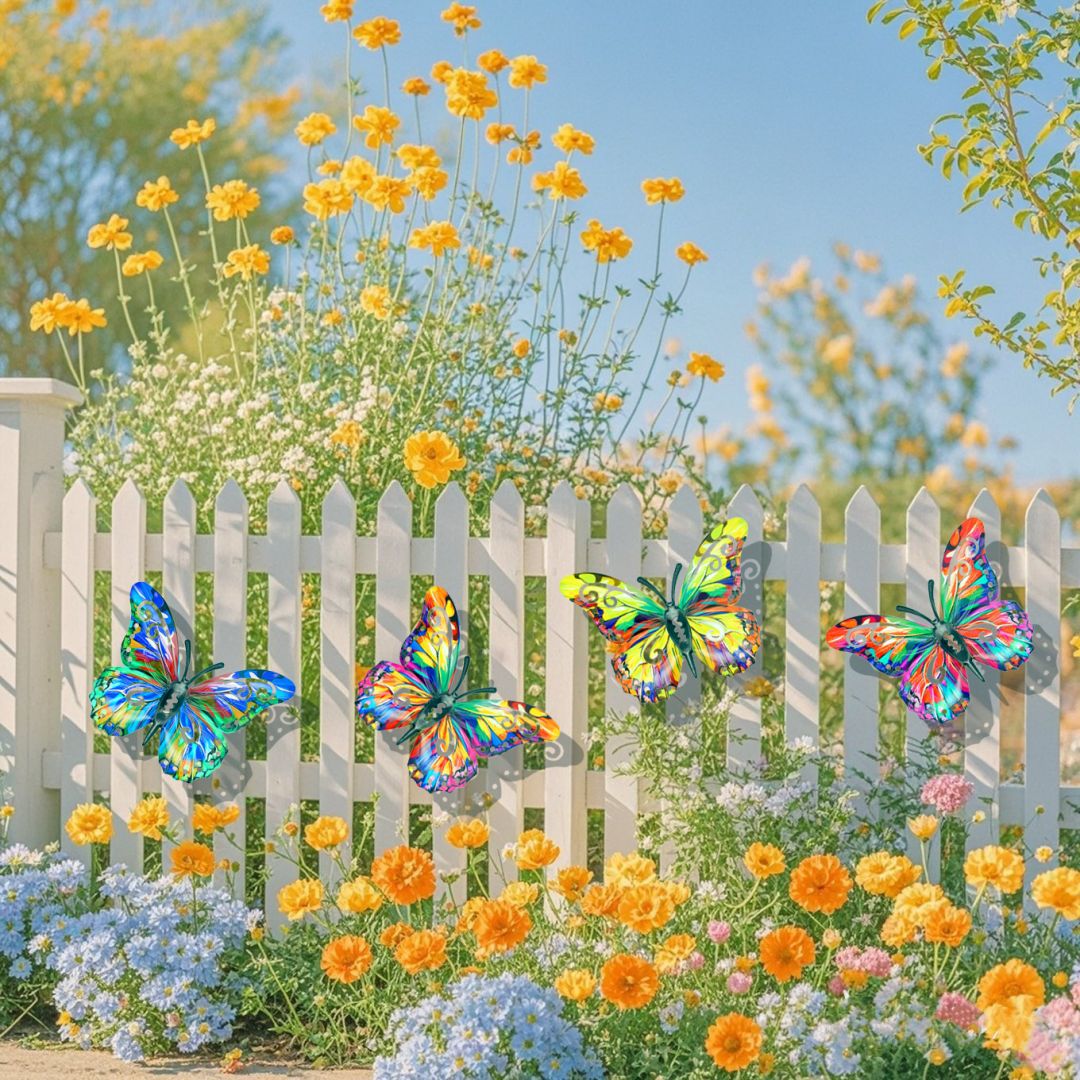 4Pcs Butterfly Metal Wall Decor