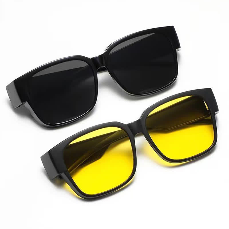 Fit Over Glasses Square Frame Polarized Sunglasses for Women Men