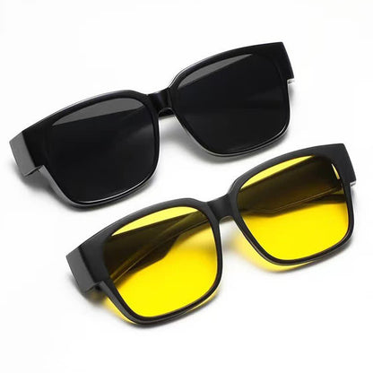 Fit Over Glasses Square Frame Polarized Sunglasses for Women Men