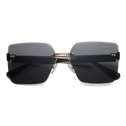 Oversized Square Frame Hipster Rimless Sunglasses
