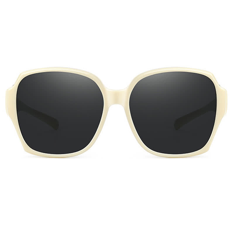 Square Frame Polarized Driving Sunglasses Fit Over Glasses for Nearsighted People