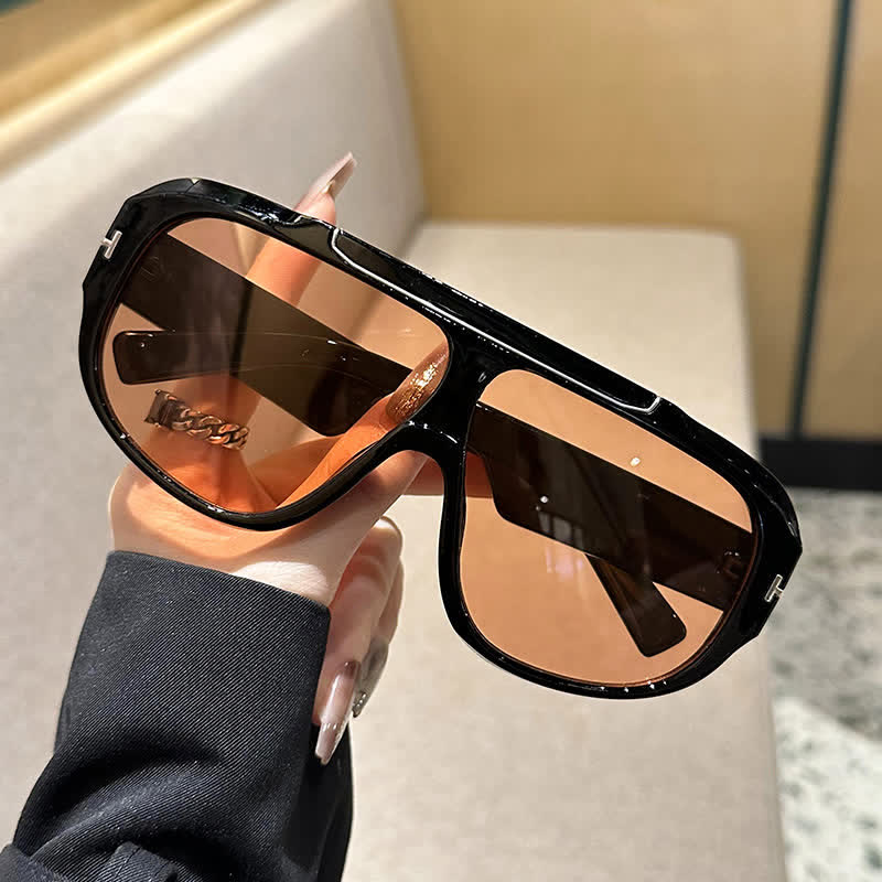 'T' Design Oversized Aviator Sunglasses