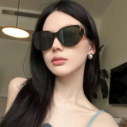 Cat-Eye Large Frame Sunglasses with Nylon Lenses