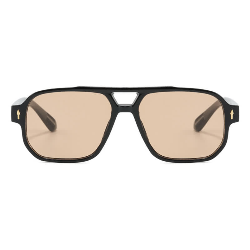 Square Frame Double Bridges Vintage Sunglasses