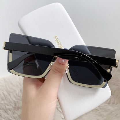 Unisex Square Rimless Oversized Sunglasses
