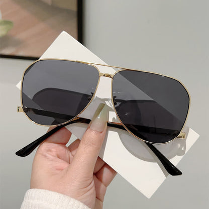 Double Bridges Metal Temples Aviator Sunglasses