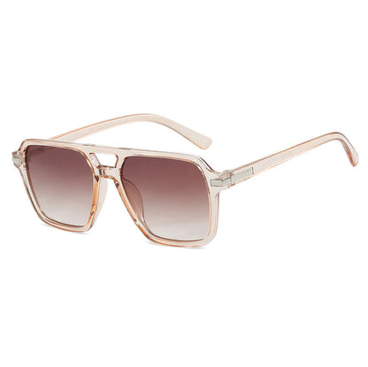 Square Frame Double Bridges Classic Sunglasses
