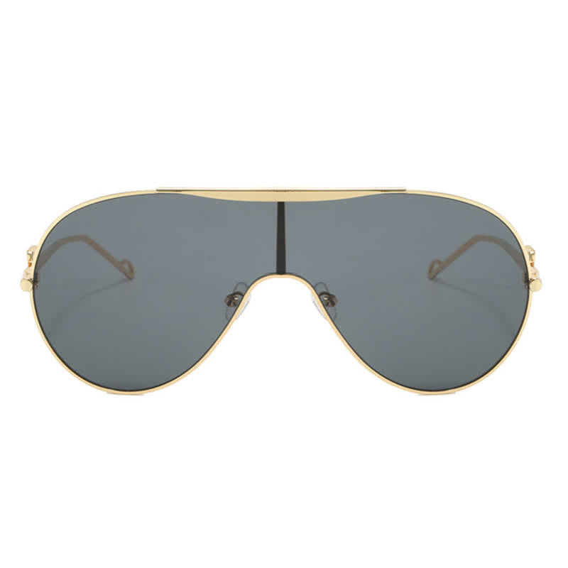 Oversized One-piece Aviator Sunglasses