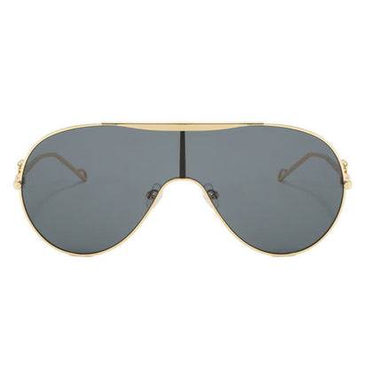 Oversized One-piece Aviator Sunglasses