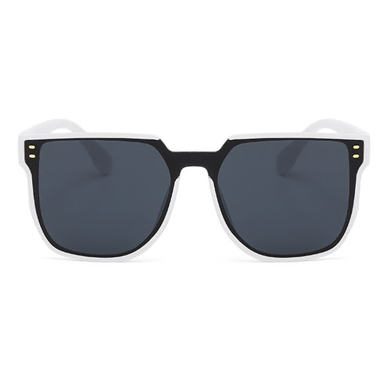 Mirror Lens Square Frame Driving Sunglasses