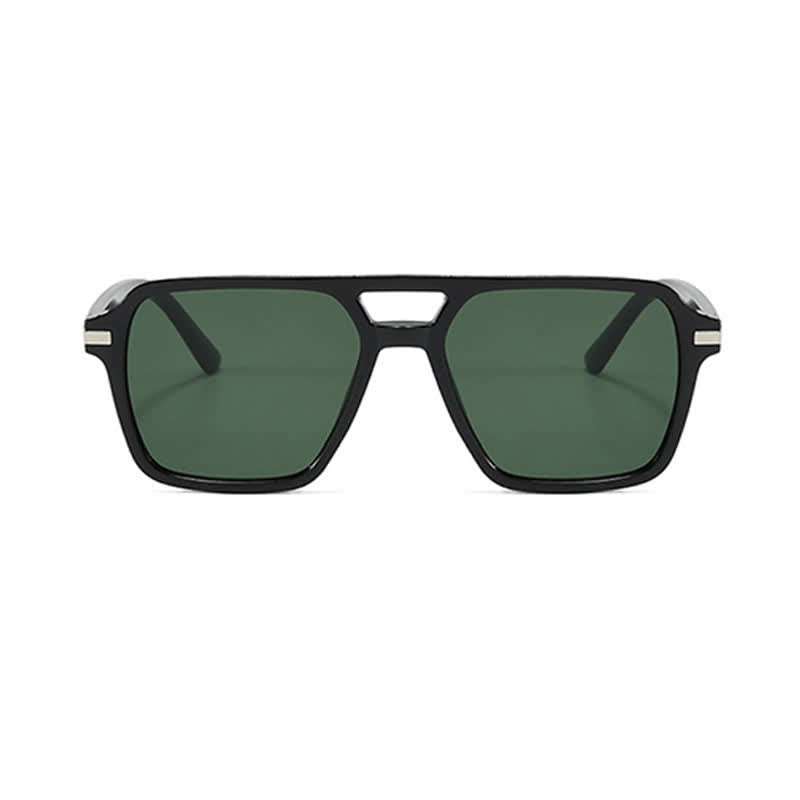 Square Frame Double Bridges Classic Sunglasses
