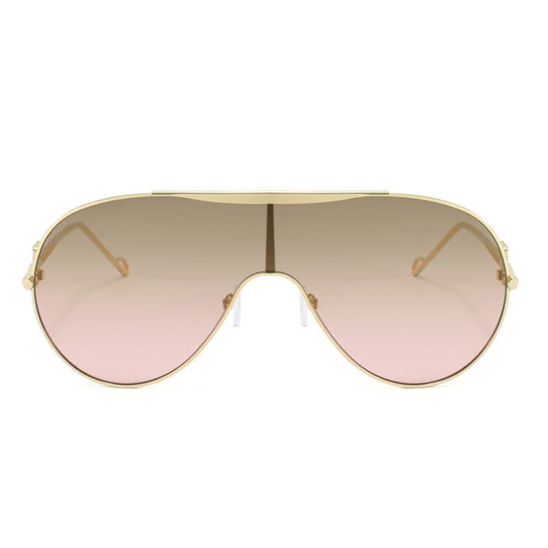 Oversized One-piece Aviator Sunglasses