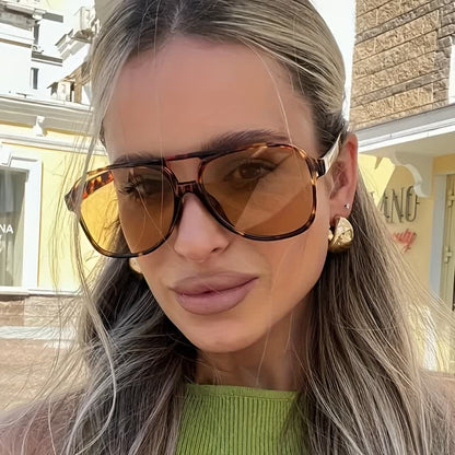 Double Bridges Fashion Aviator Sunglasses