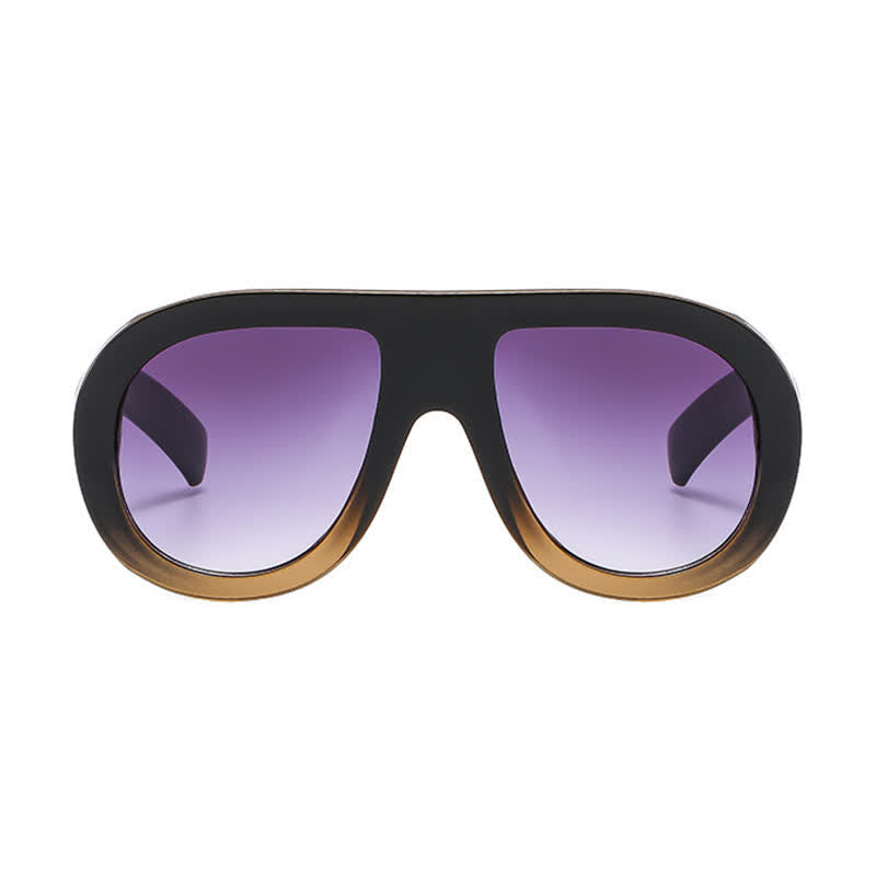 Oversized Frame Hipster Aviator Sunglasses