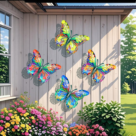 4Pcs Butterfly Metal Wall Decor