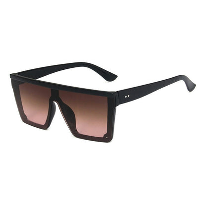 Trendy Large Frame One-piece Street Style Driving Retro Sunglasses