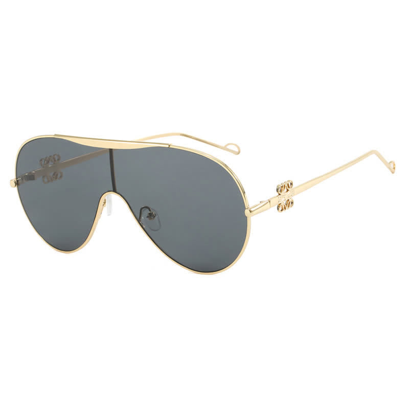 Oversized One-piece Aviator Sunglasses