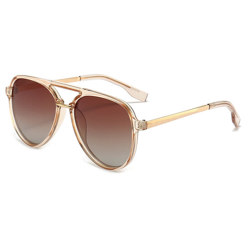 Double Bridges Polarized Aviator Sunglasses