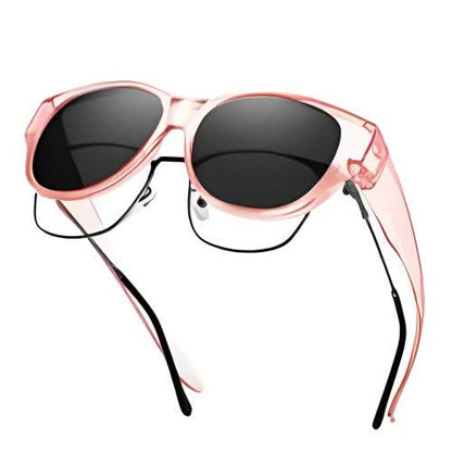 Polarized Round Frame Driving Sunglasses Fit Over Glasses for Women Men