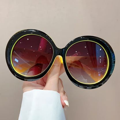Round Frame Hipster Oversized Sunglasses
