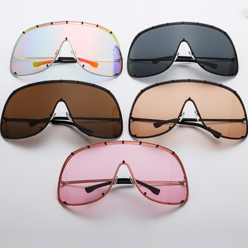 Unisex Hipster One-piece Polarized Aviator Sunglasses