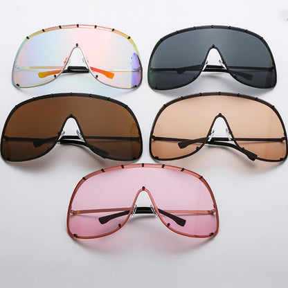 Unisex Hipster One-piece Polarized Aviator Sunglasses