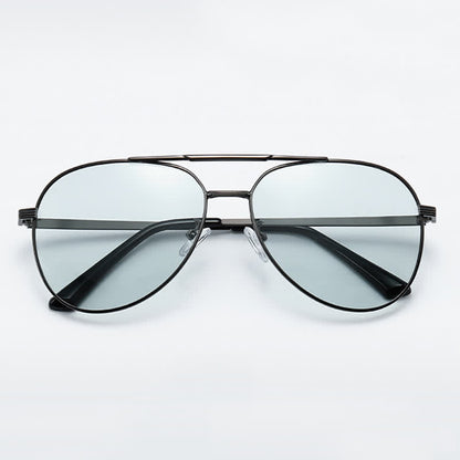 Double Bridges Polarized Photochromic Aviator Sunglasses for Driving