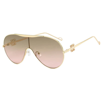 Oversized One-piece Aviator Sunglasses