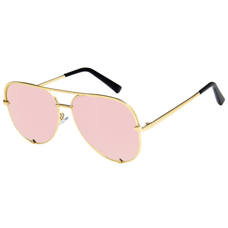Vintage Double Bridges Aviator Frame Sunglasses For Driving
