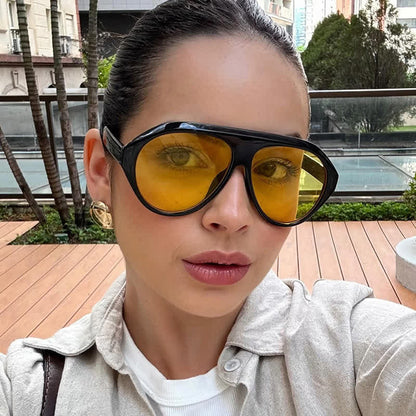 Hipster Oversized Frame Aviator Sunglasses