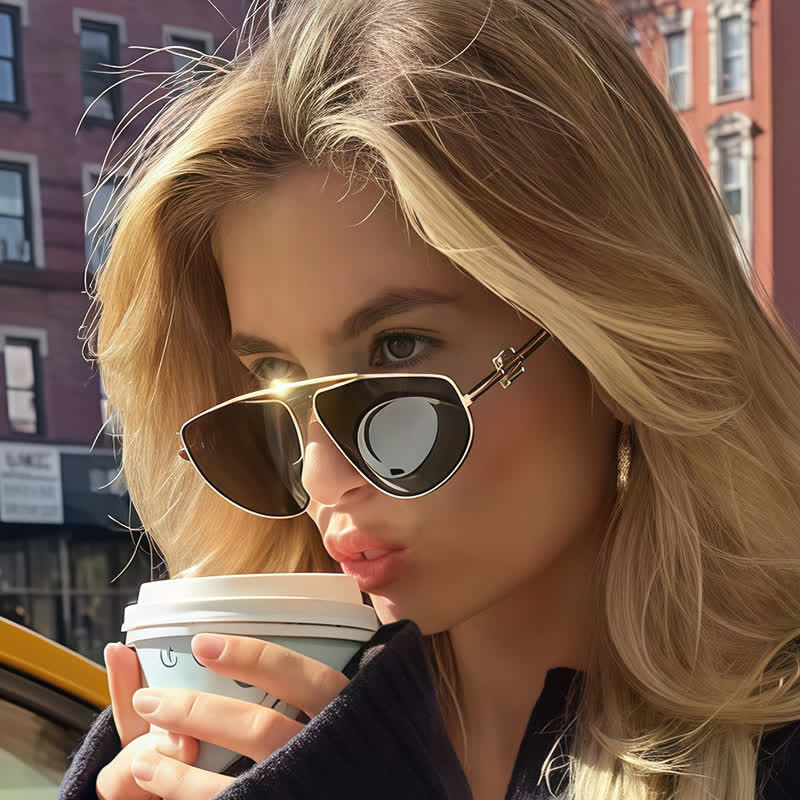 Hollow-out Irregular Aviator Sunglasses
