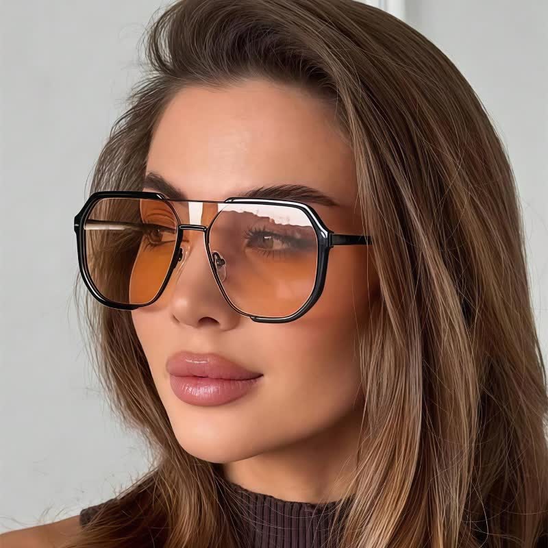 Unisex Double Bridges Aviator Sunglasses
