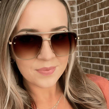 Double Bridges Unisex Aviator Sunglasses