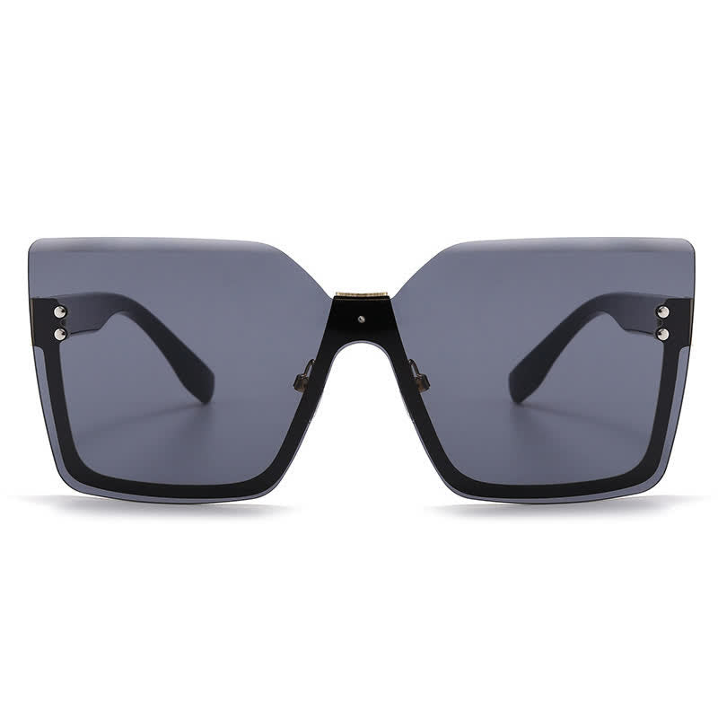 Unisex Square Rimless Oversized Sunglasses