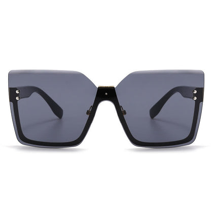Unisex Square Rimless Oversized Sunglasses