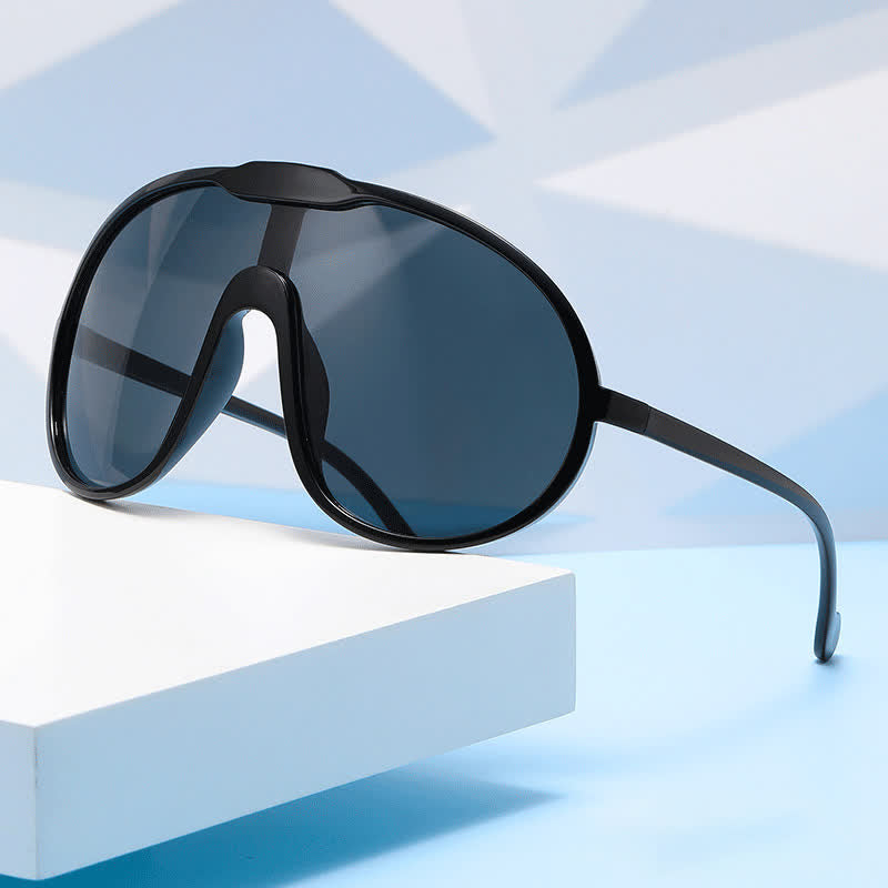 One Piece Oversized Aviator Sunglasses