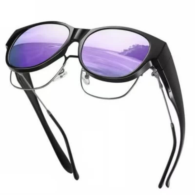 Polarized Round Frame Driving Sunglasses Fit Over Glasses for Women Men
