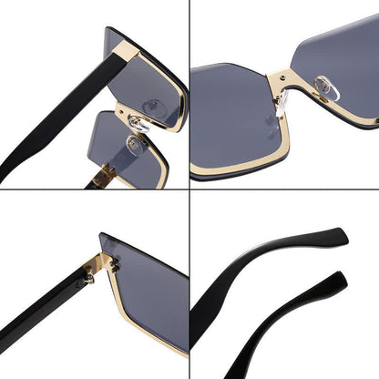 Unisex Square Rimless Oversized Sunglasses