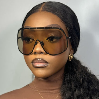 Unisex Hipster One-piece Polarized Aviator Sunglasses