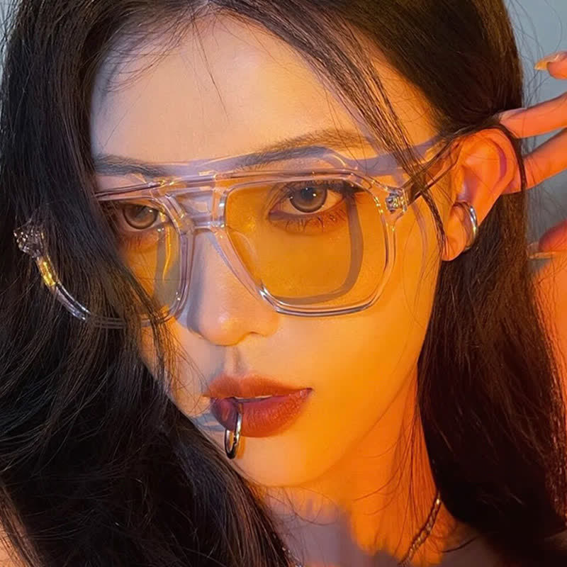 Vintage Double Bridges Tinted Aviator Sunglasses
