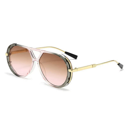 Double Bridges Tortoiseshell Oval Frame Sunglasses