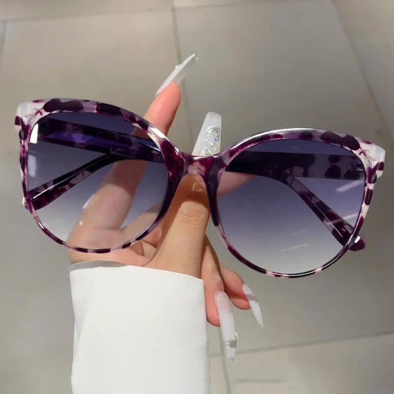 Cat-Eye Oversized Frame Hipster Sunglasses