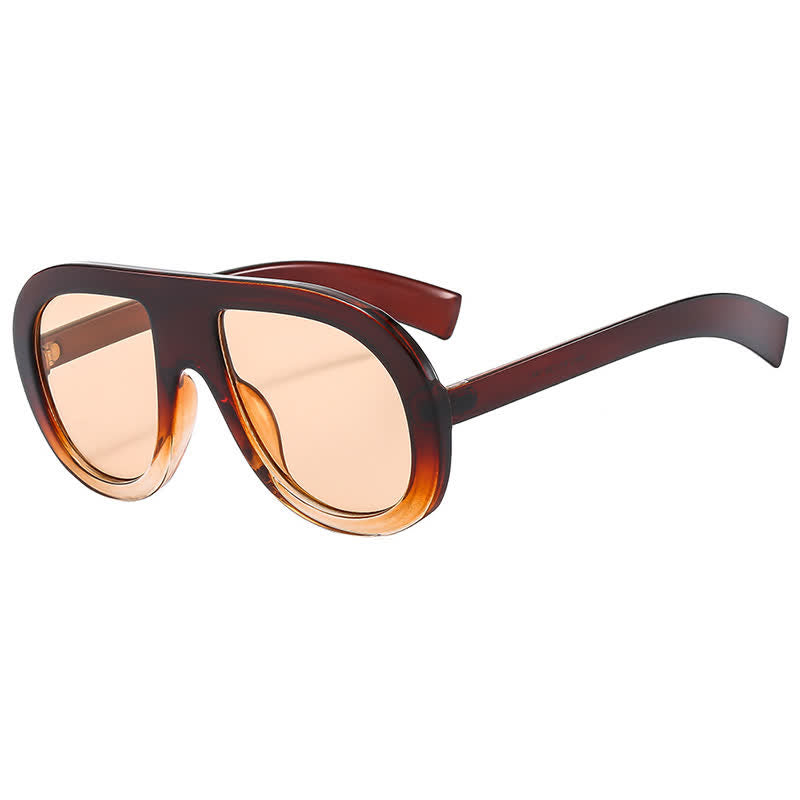 Oversized Frame Hipster Aviator Sunglasses