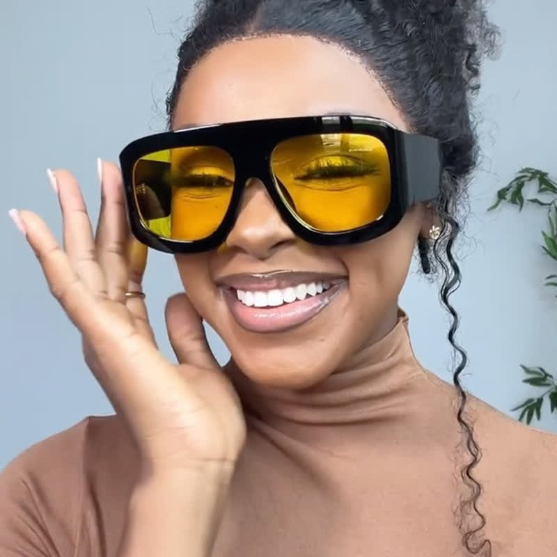 Oversized Square Frame Hipster Sunglasses